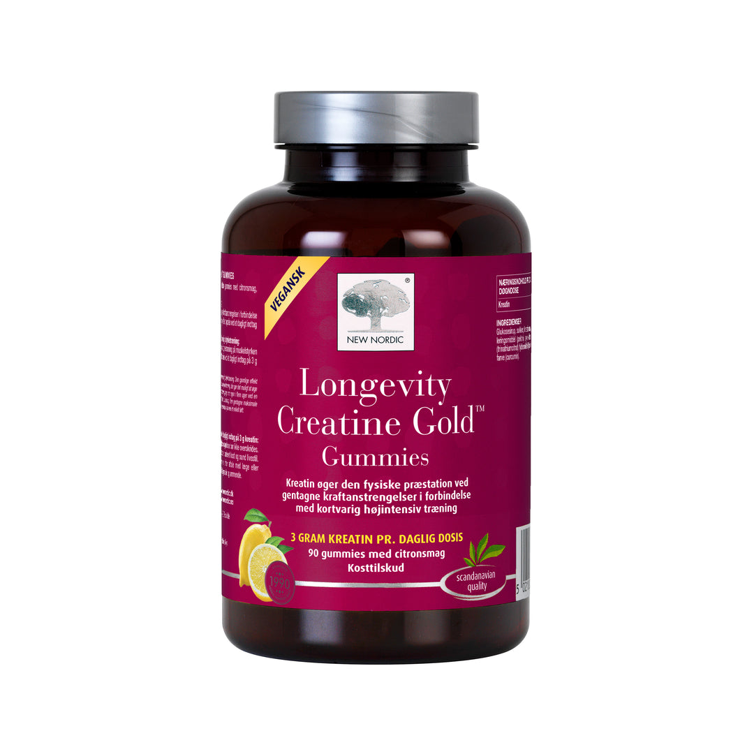 Produktbillede af New Nordic Longevity Creatine Gold Gummies 90 stk på tilbud i brug