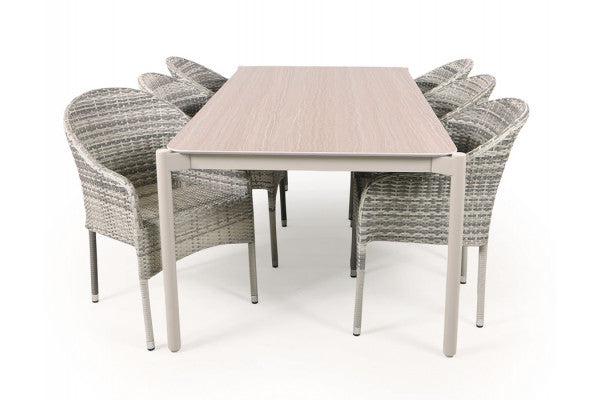 Produktbillede af Ida Andrea Havemøbelsæt 104x204 cm Gråhvid / Lysgrå på tilbud i høj kvalitet