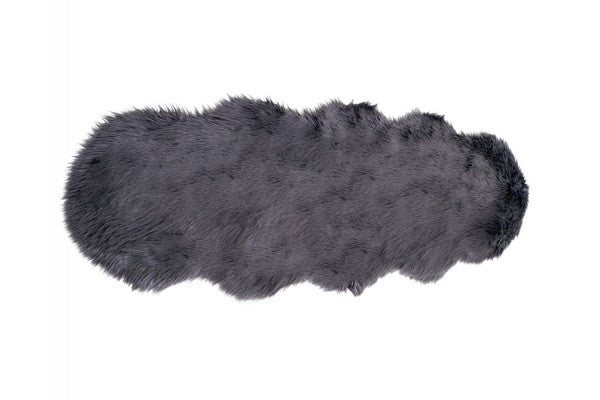 Produktbillede af Imiteret lammeskind 60x180 cm Grå på tilbud i høj kvalitet