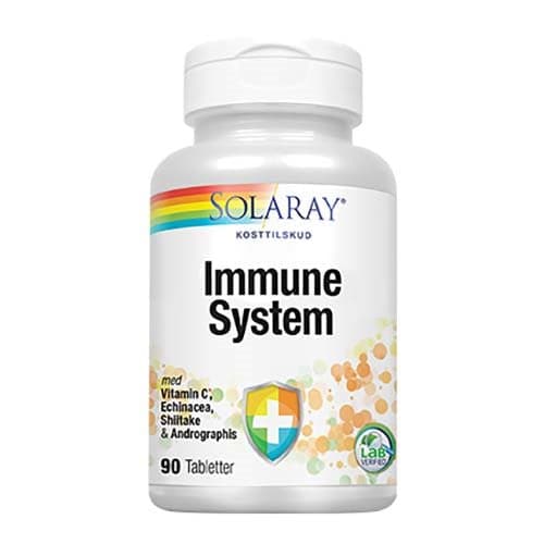 Stort online udvalg i Solaray Immune System 90 tabletter ❤ Solaray ❤ Hurtig levering: 1 - 2 Hverdage og gratis fragt v/køb over 295 kr. GLS til pakkeshop ❤ Varenummer: HG-29314 og barcode / Ean: 076280819816 på lager - Kæmpe udvalg i Solaray - Over 434 design mærker på udsalg