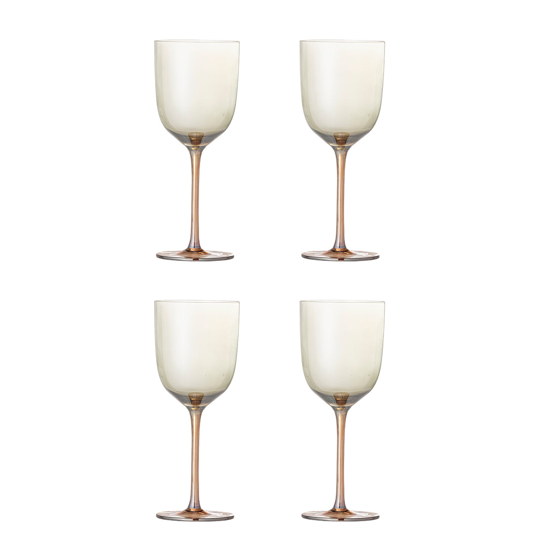 Produktbillede af BLOOMINGVILLE Aston vinglas bronze glas D8xH21,5 sæt af 4 i premium kvalitet