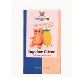Detaljeret produktbillede af Sonnentor Ingefær Citron te Ø 18 br. på tilbud