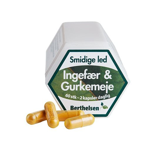 Produktbillede af Berthelsen Ingefær & Gurkemeje 60 kapsler på tilbud