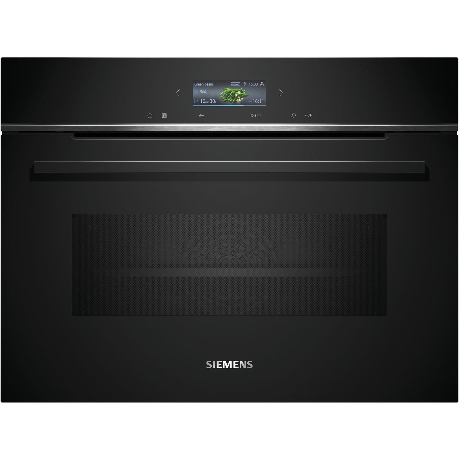 Siemens Siemens CM724G1B1 iQ700 kompakt ovn/mikro, sort ❤ vinkelbillede (Kombinationsovn)