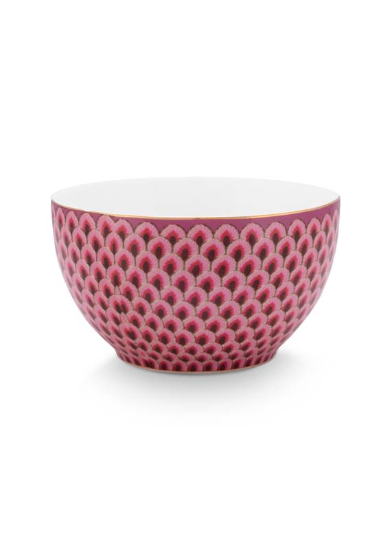 Produktbillede af Bowl Flower Festival Scallop Dark Pink 9.5cm på tilbud i høj kvalitet