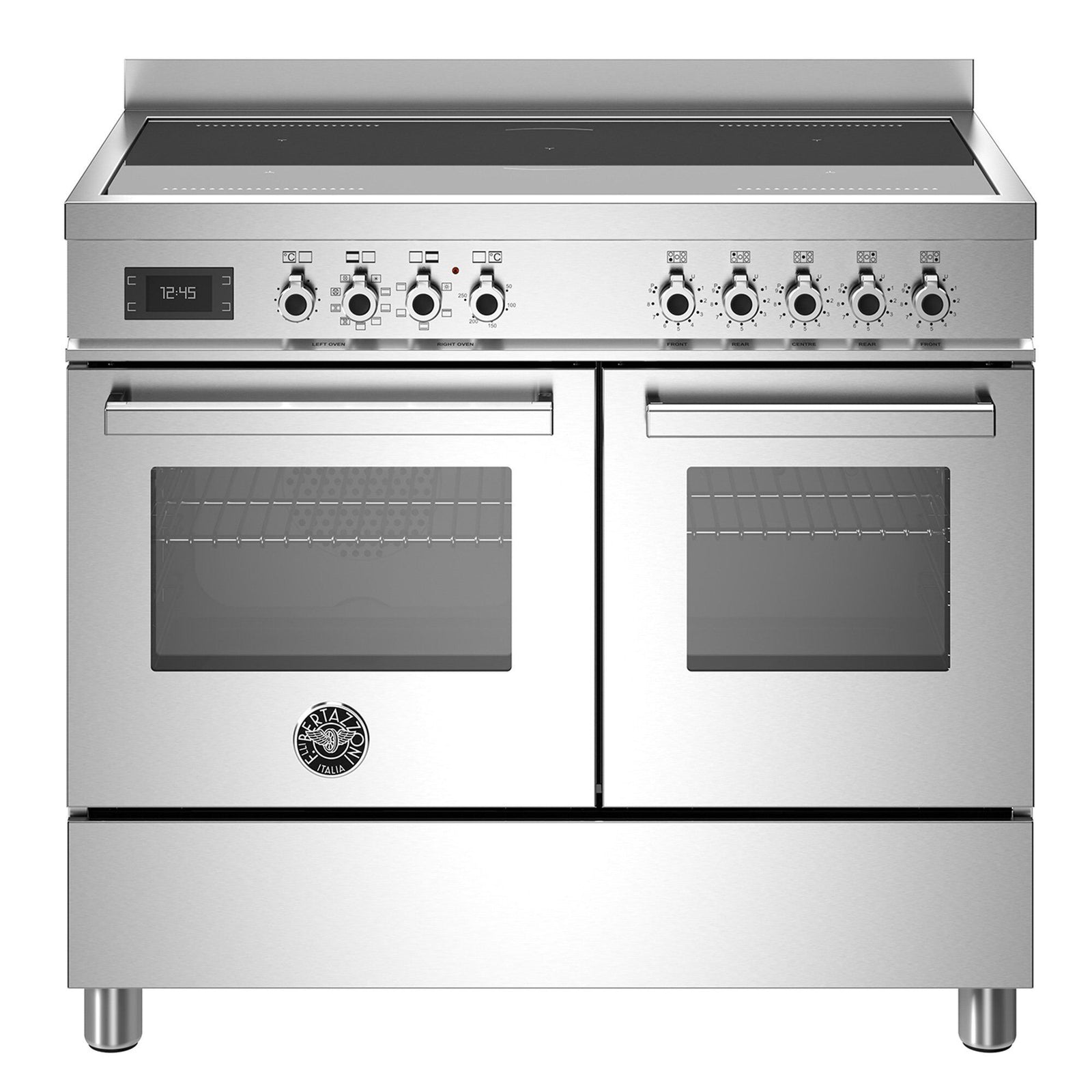 Bertazzoni Bertazzoni PRO105I2EXT Professional induktionskomfur med dobbeltovn, 100 cm, rustfrit stål ❤ produktbillede…