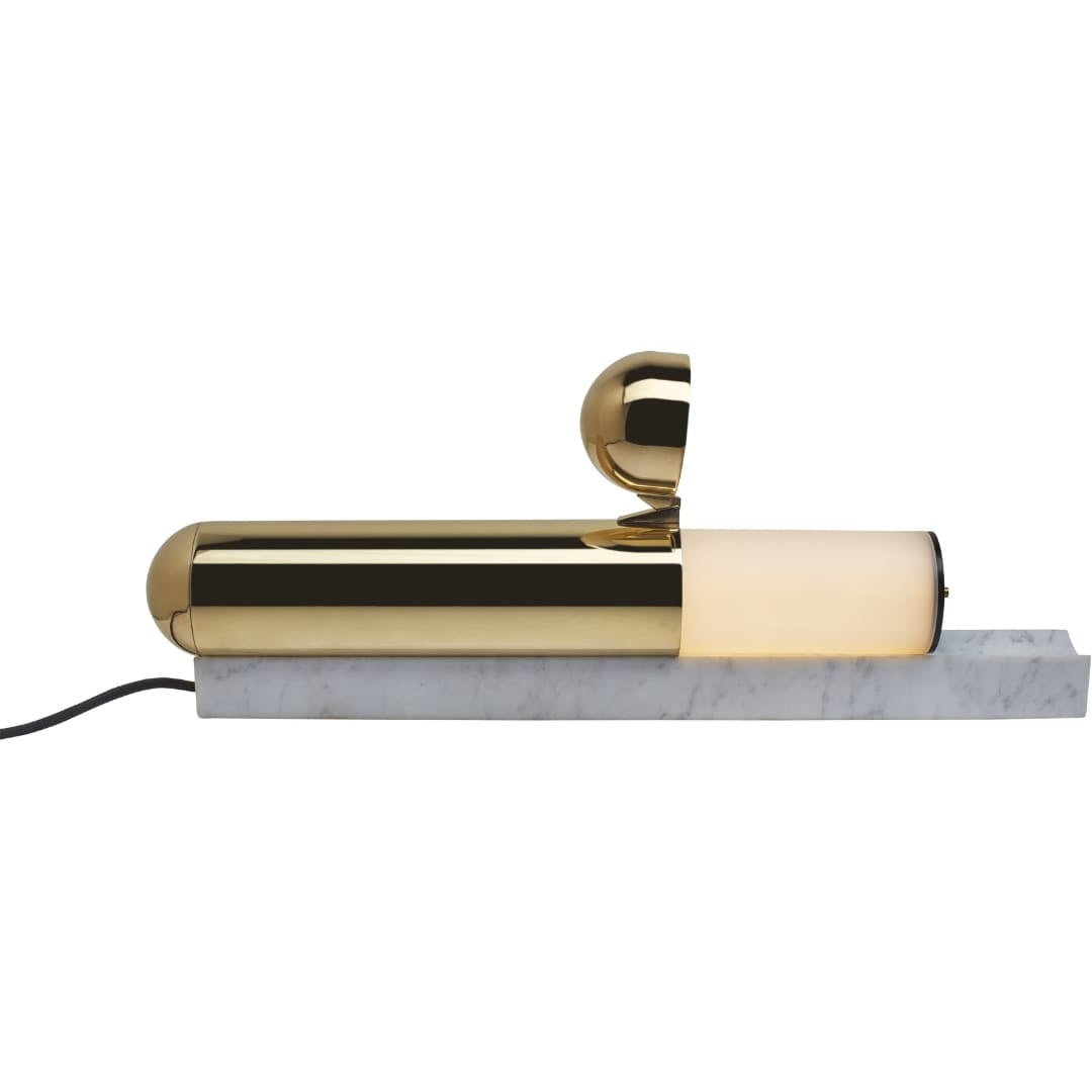 Produktbillede af ISP Bordlampe Poleret Messing/Hvid Marmor DCW Editions i premium kvalitet