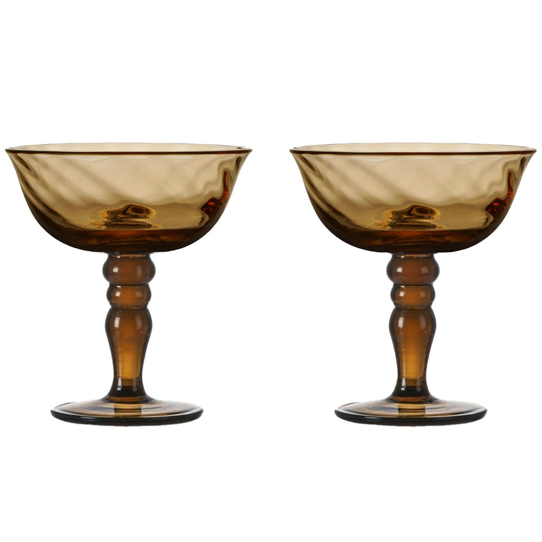 Byon Byon Opacity italiensk skål 15 cl, brun, 2-pack – frontbillede (Glas)