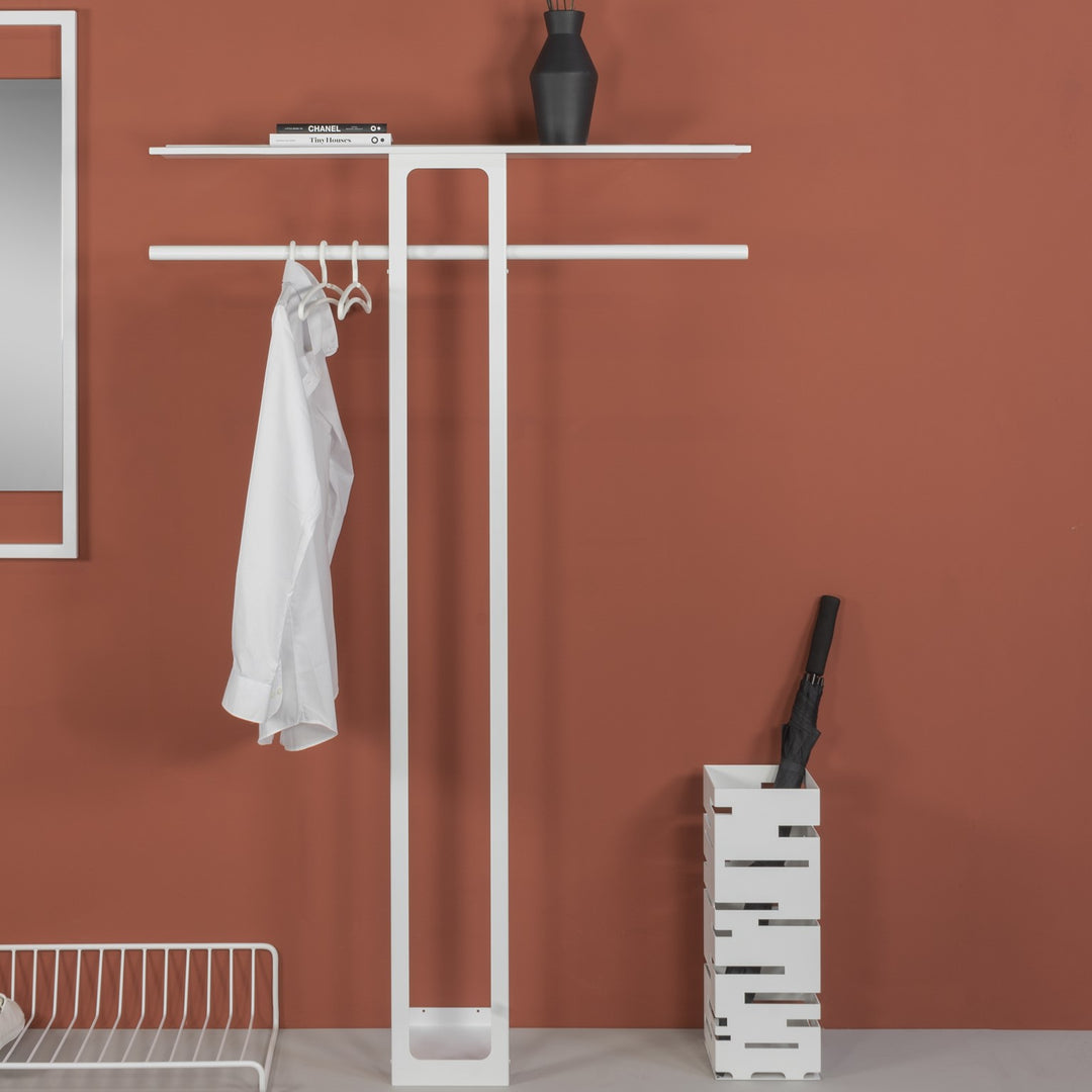Produktbillede af Koons Høj hattehylde i hvid metal bredde 100 cm. på tilbud i høj kvalitet
