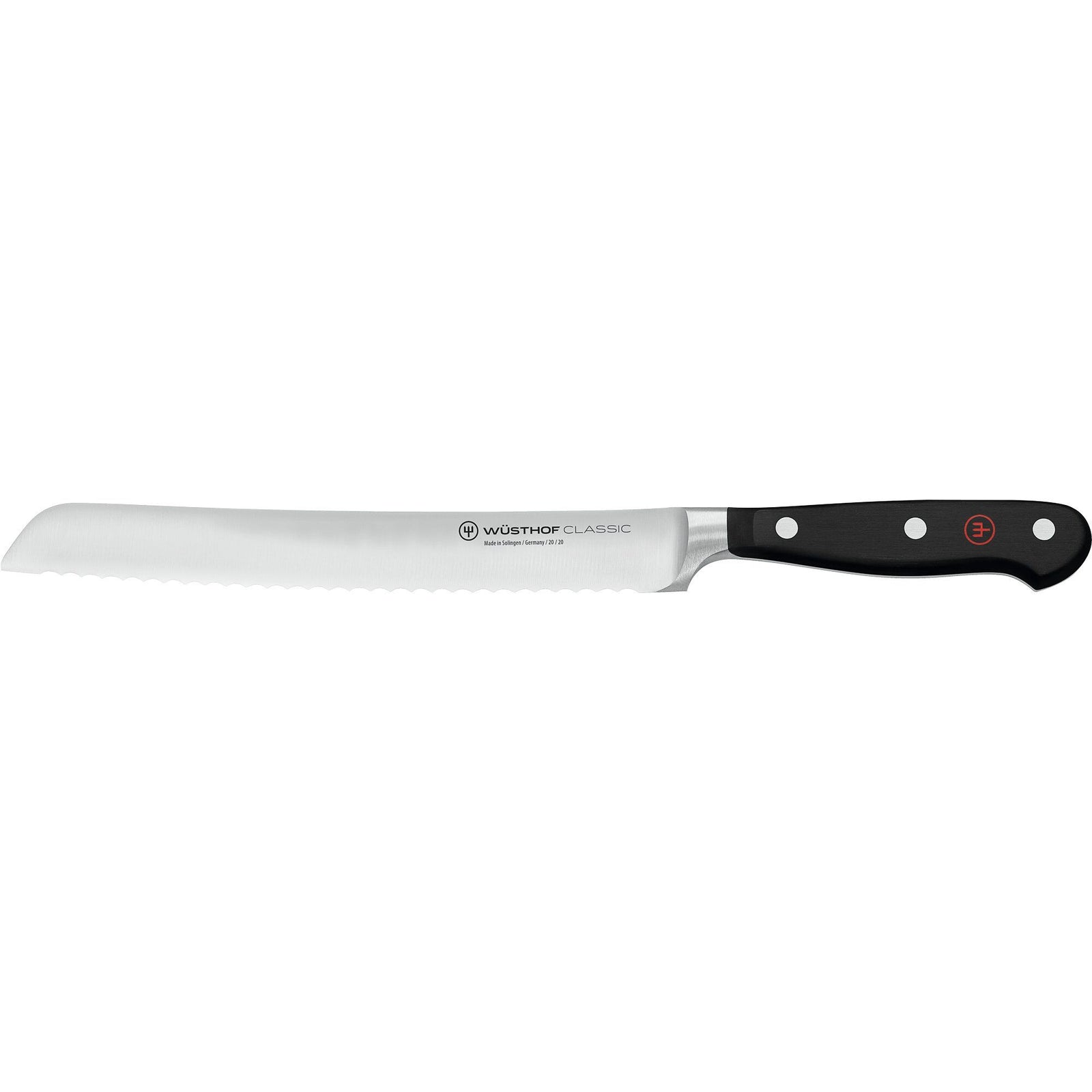 Wüsthof Wüsthof Classic brødkniv 20 cm. sort/stål ❤ vinkelbillede (Brødknive)