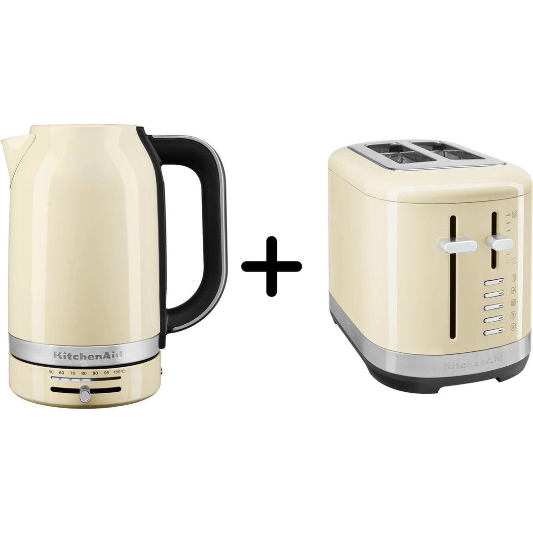 Kitchenaid Kitchenaid 5KMT2109 Brødrister + 5KEK1701 Elkedel, almond cream ❤ produktbillede (Elkedel)