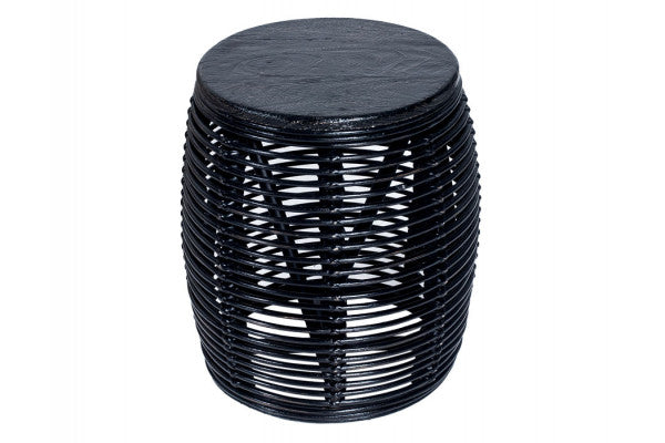 Produktbillede af Jawi Skammel Naturrattan Sort på tilbud i høj kvalitet