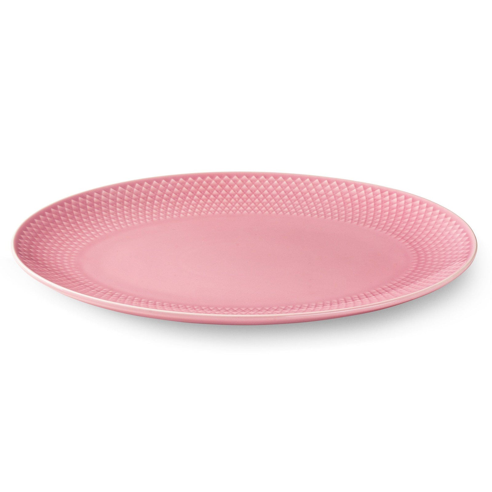 Lyngby porcelæn Lyngby porcelæn Rhombe Color ovalt serveringsfad, rosa ❤ produktbillede (Fad)