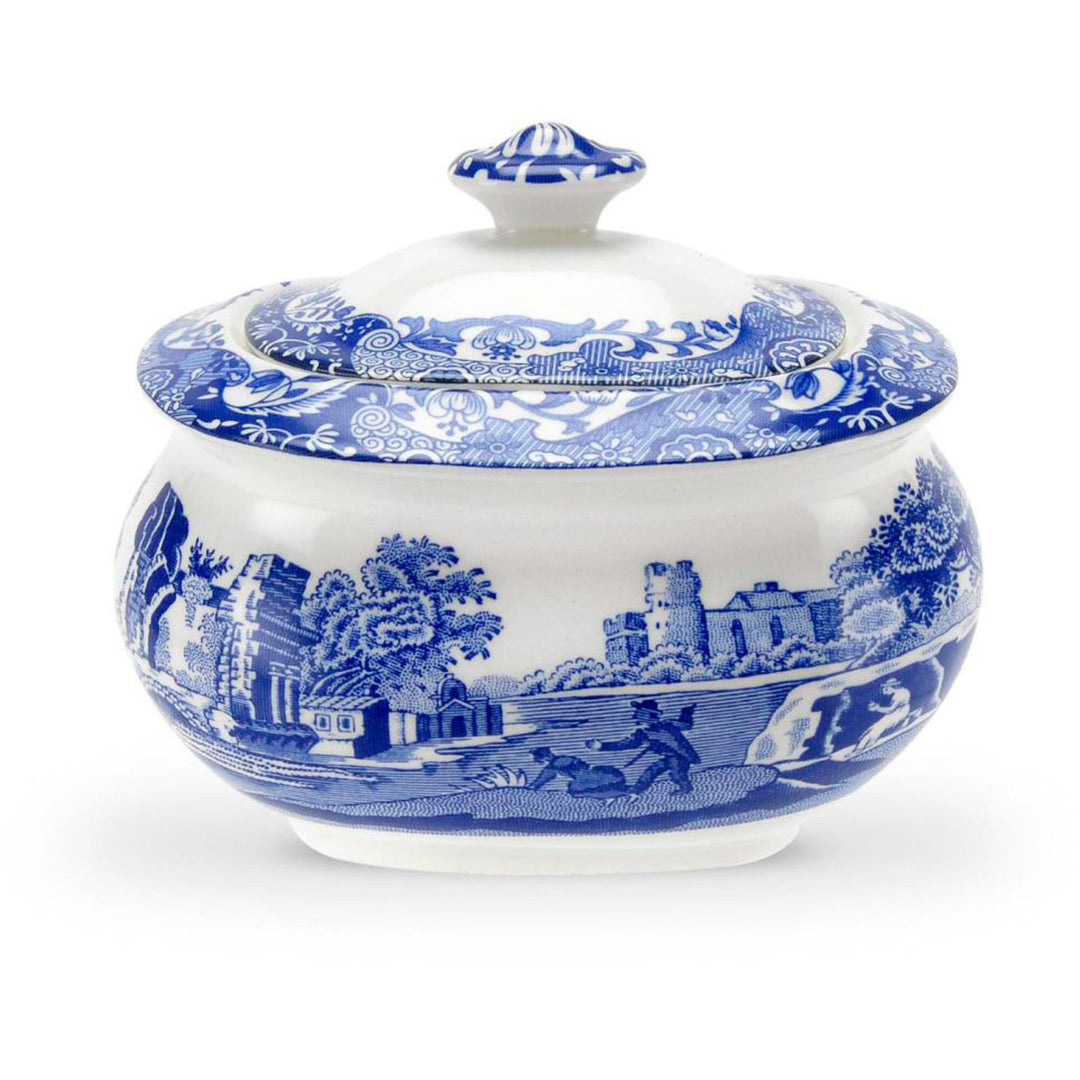 Spode Spode Sukkerskål m. låg Blue Italian ❤ produktbillede (Sukkerskål)
