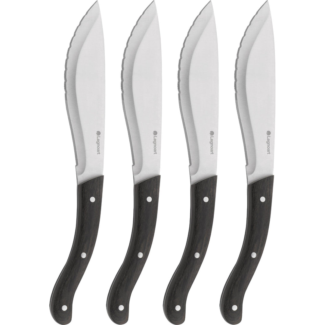 Legnoart Legnoart Tomahawk steakkniv, mørkt træ, 4 stk. – frontbillede (Steakkniv)