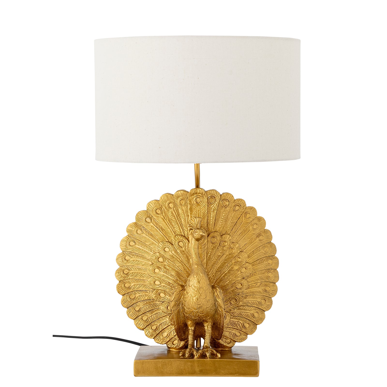 Produktbillede af CREATIVE COLLECTION Peacock bordlampe tekstil og guld polyresin D35,5xH58,5 i premium kvalitet