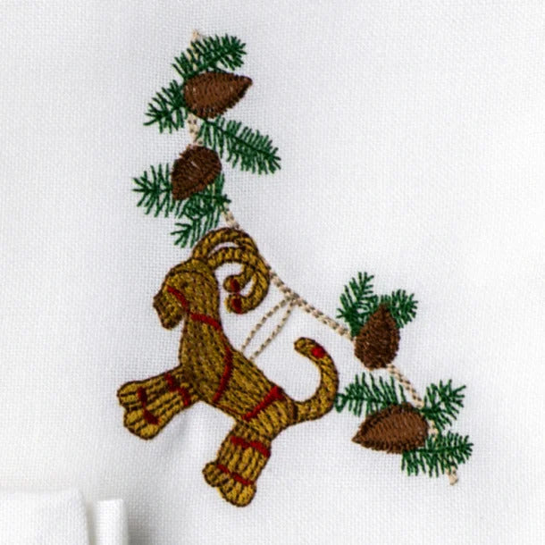 Produktbillede af Langkilde & Søn Juleserviet med halmbuk i premium kvalitet