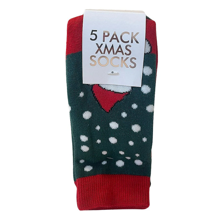 Julestrømper 5 par i forskellige motiver og farver 43-46