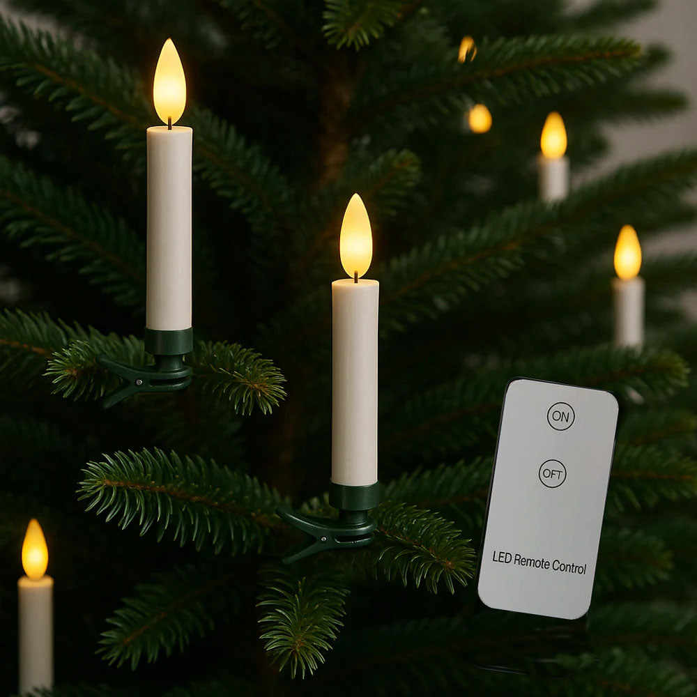 Produktbillede af Trådløse LED Juletræslys med Fjernbetjening 10 20 eller 30 stk. 30 stk. på tilbud