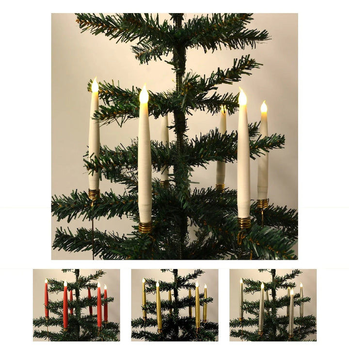 Juletræslys LED 20 stk. Trådløse inkl. Fjernbetjening & Klemmer passer til de fleste Georg Jensen lysholdere m.m. Sølv