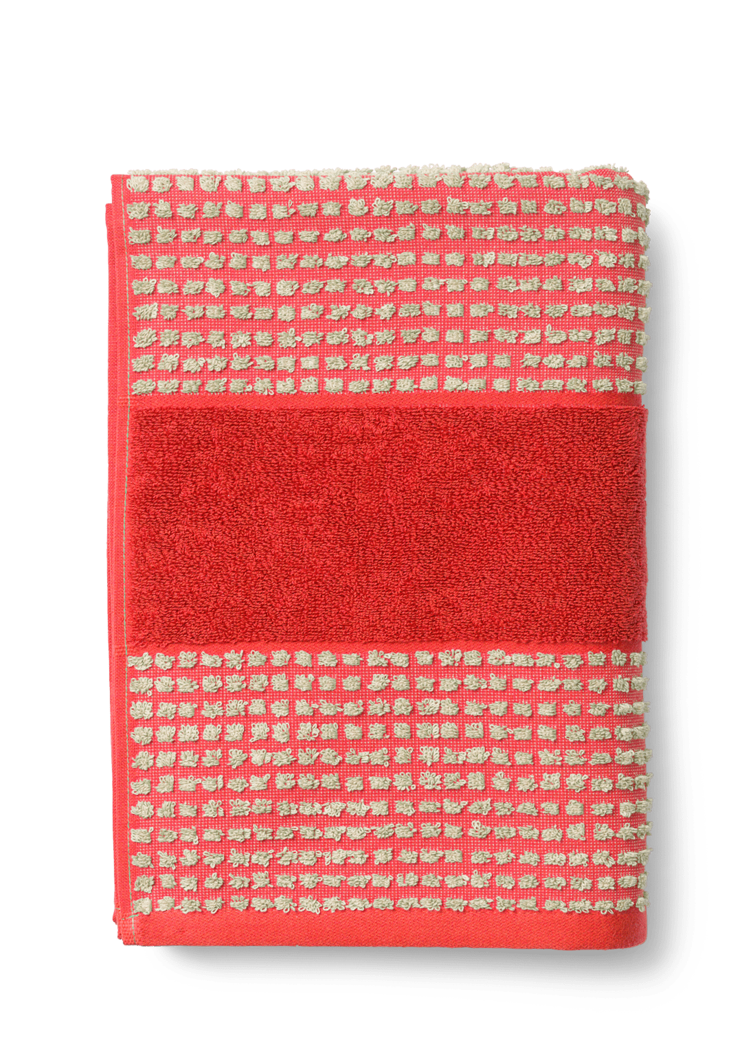 Produktbillede af Juna Check Håndklæde 70x140 cm rød/sand i premium kvalitet