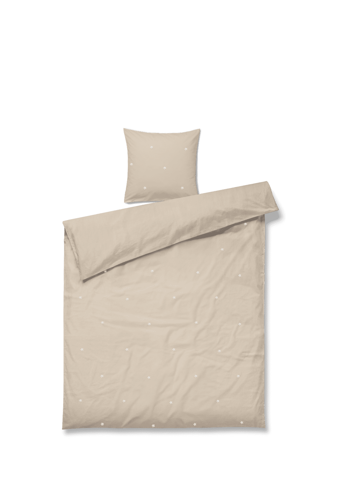 Produktbillede af Juna Daisy Sengetøj 140x220 cm sand/hvid i premium kvalitet
