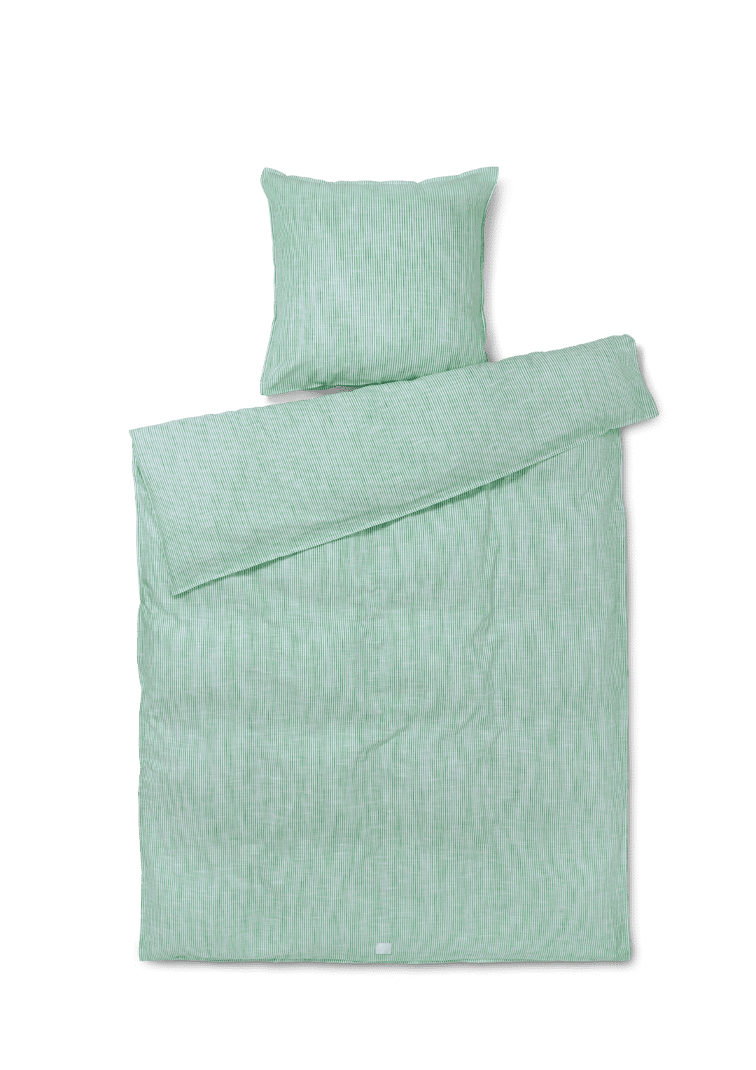 Produktbillede af Juna Monochrome Lines Sengetøj 150x210 cm grøn/hvid SE i premium kvalitet
