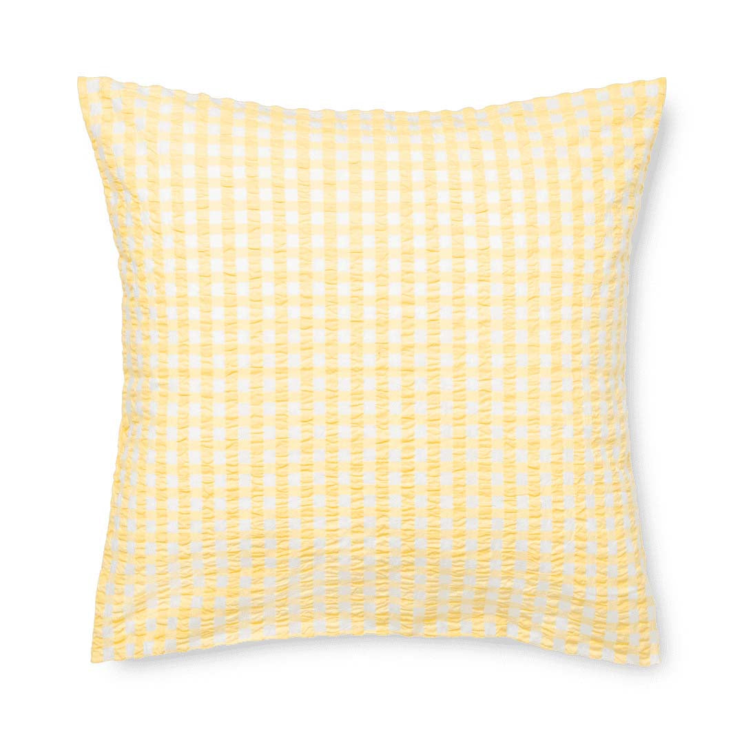 Produktbillede af Juna Bæk&Bølge Pudebetræk 63x60 cm gul/hvid i premium kvalitet