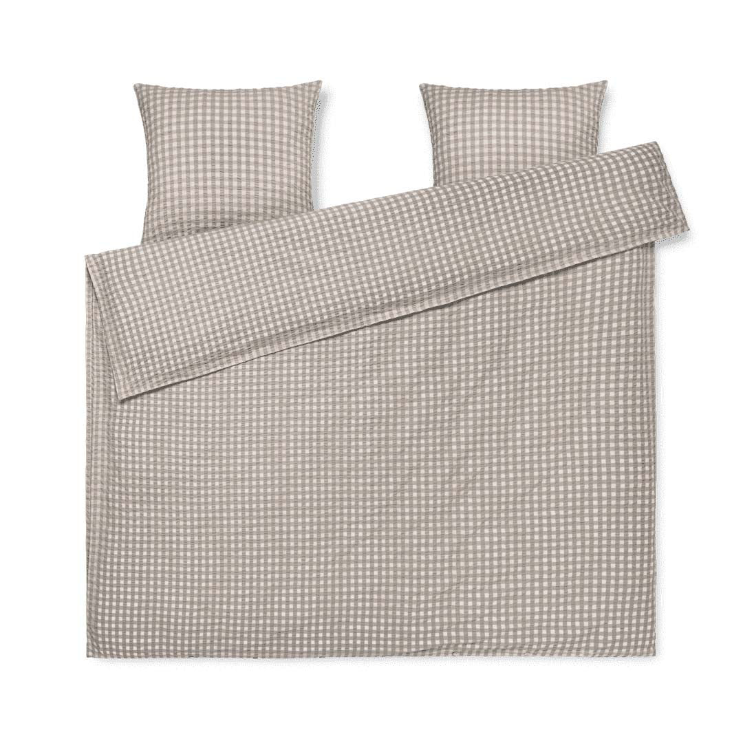Produktbillede af Juna Bæk&Bølge Sengetøj 200x220 cm grå/birk i premium kvalitet