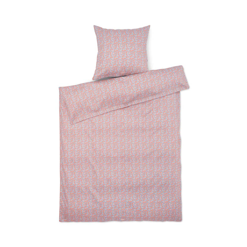 Produktbillede af Juna Pleasantly Sengetøj 140x200 cm lys blå/rosa i premium kvalitet