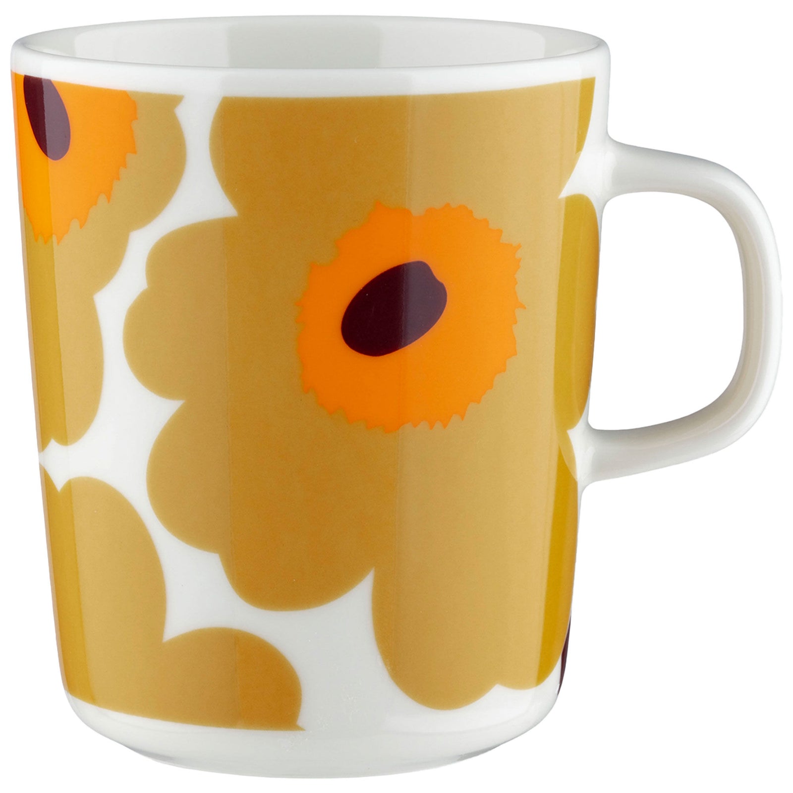 Marimekko Marimekko Unikko krus 2,5 dl, hvid/karamel/orange – detaljebillede (Krus & Kopper)