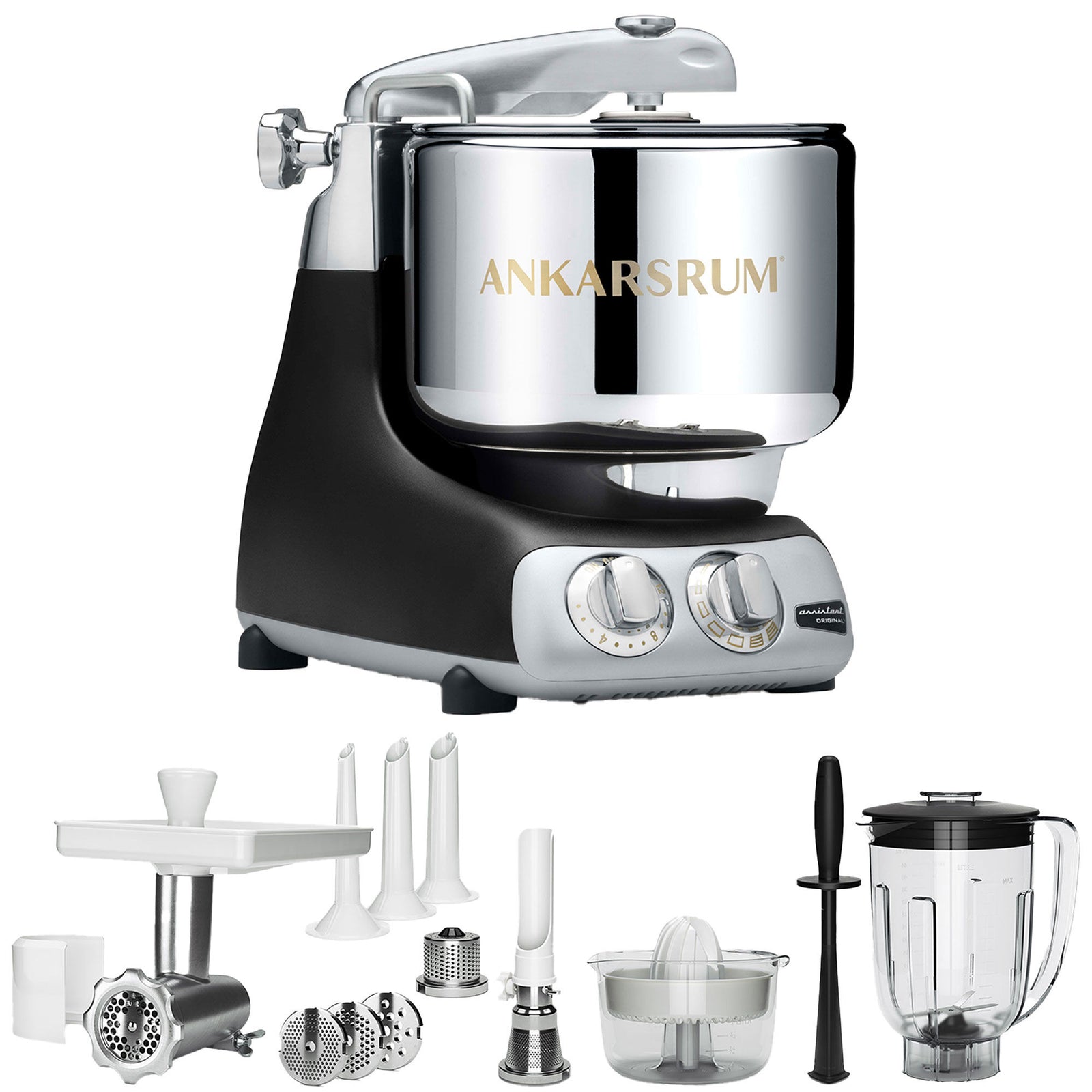 Ankarsrum Ankarsrum AKM 6230 Køkkenmaskine + Deluxe pakke, Matsort ❤ vinkelbillede (Røremaskiner)