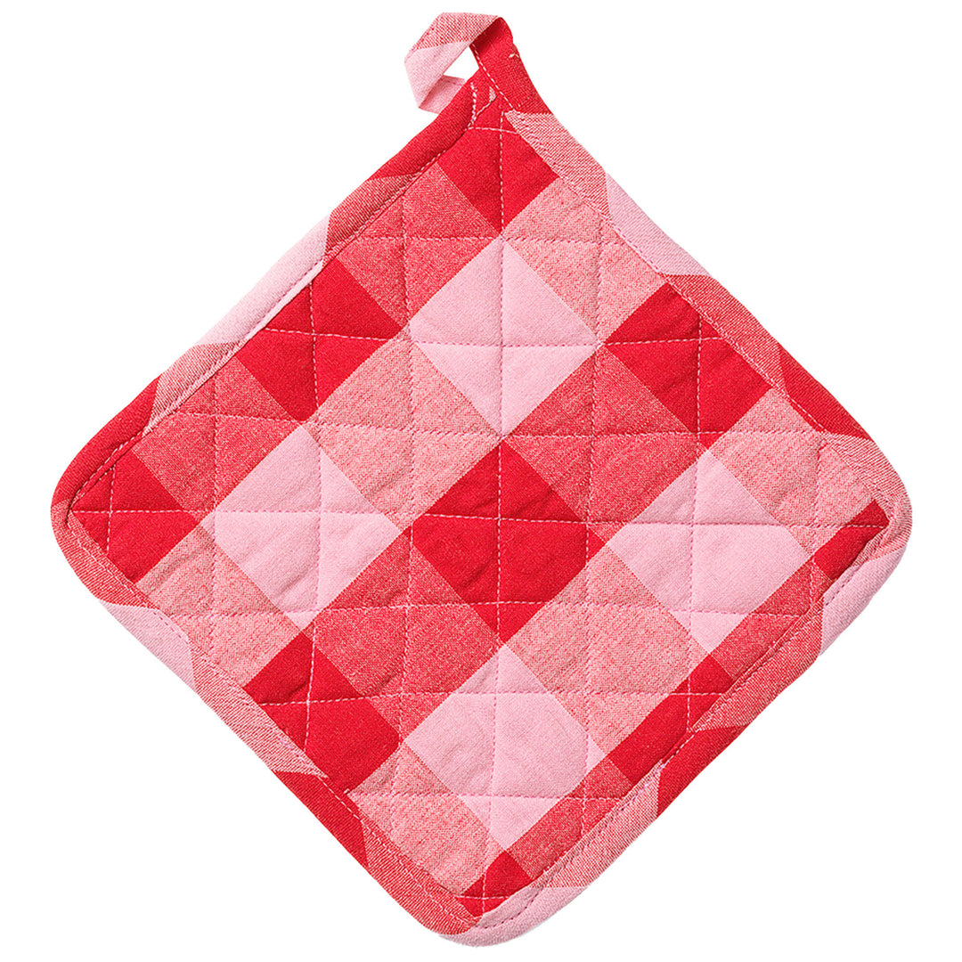 Midnatt Midnatt Paola grydelap 20 20 cm, rød/rosa ❤ frontbillede (Grydelap)