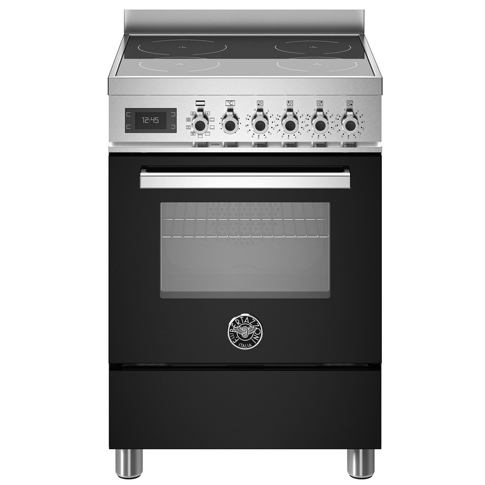 Bertazzoni Bertazzoni PRO64I1ENET Professional induktionskomfur med ovn, 60 cm, sort – produktvisning (Induktionskomfur)