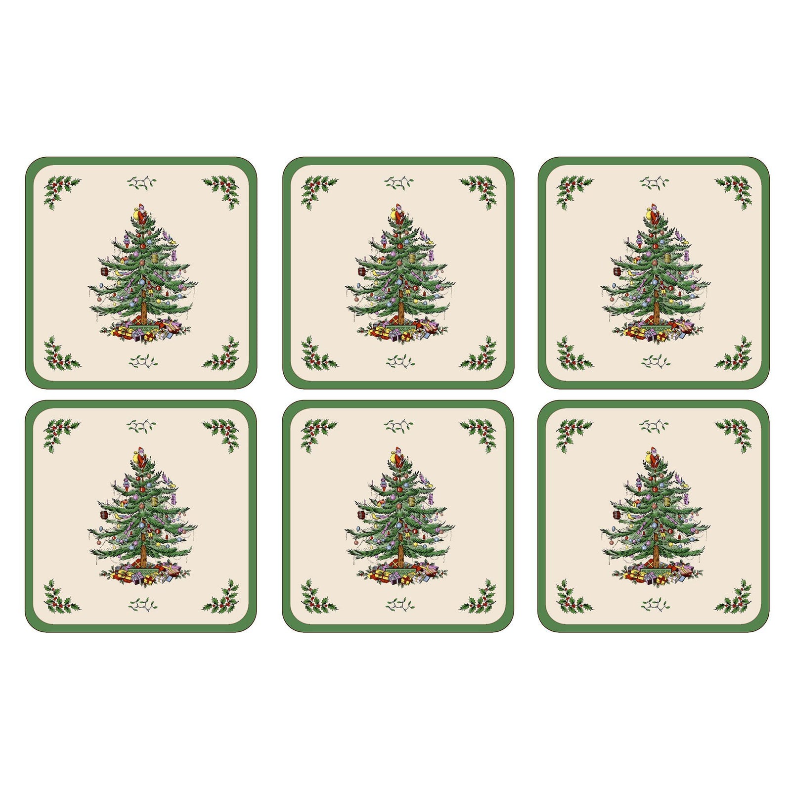 Spode Spode Christmas Tree glasbrikker, 6 stk. ❤ produktfoto (Glasunderlag)