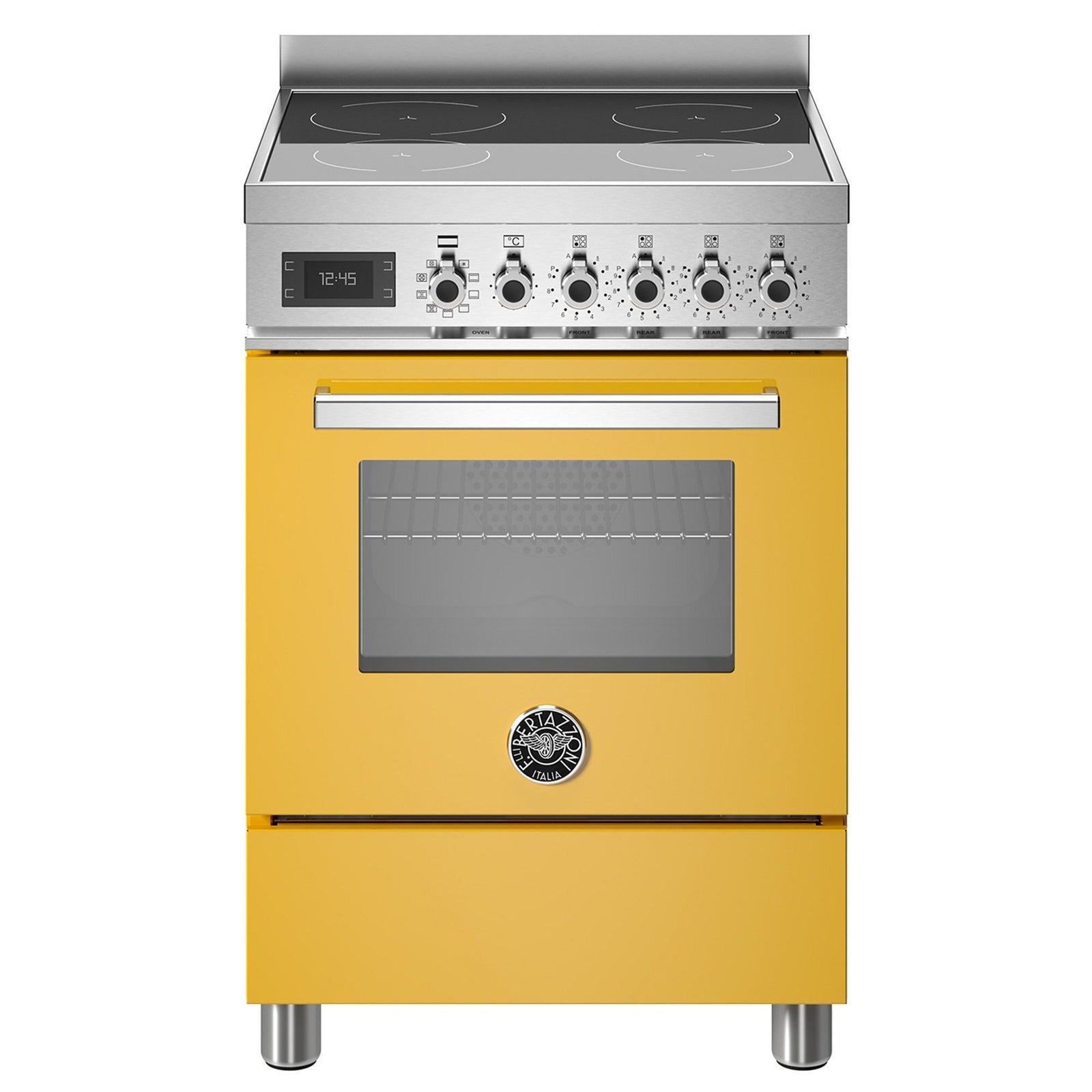 Bertazzoni Bertazzoni PRO64I1EGIT Professional induktionskomfur med ovn, 60 cm, gul – close-up (Induktionskomfur)
