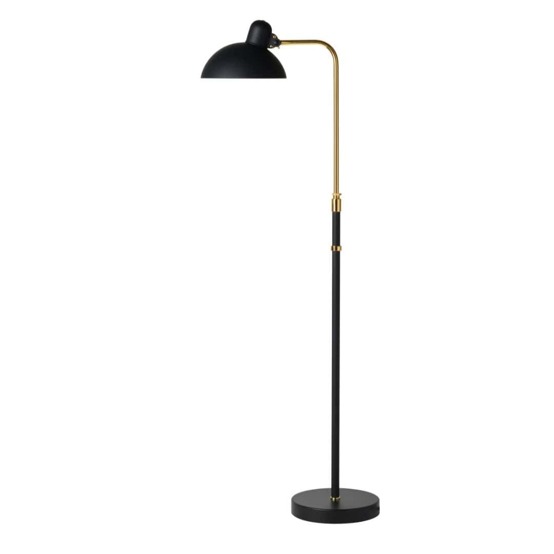 Produktbillede af Kaiser Idell 6580-F Gulvlampe Mat Sort/Messing Fritz Hansen i premium kvalitet
