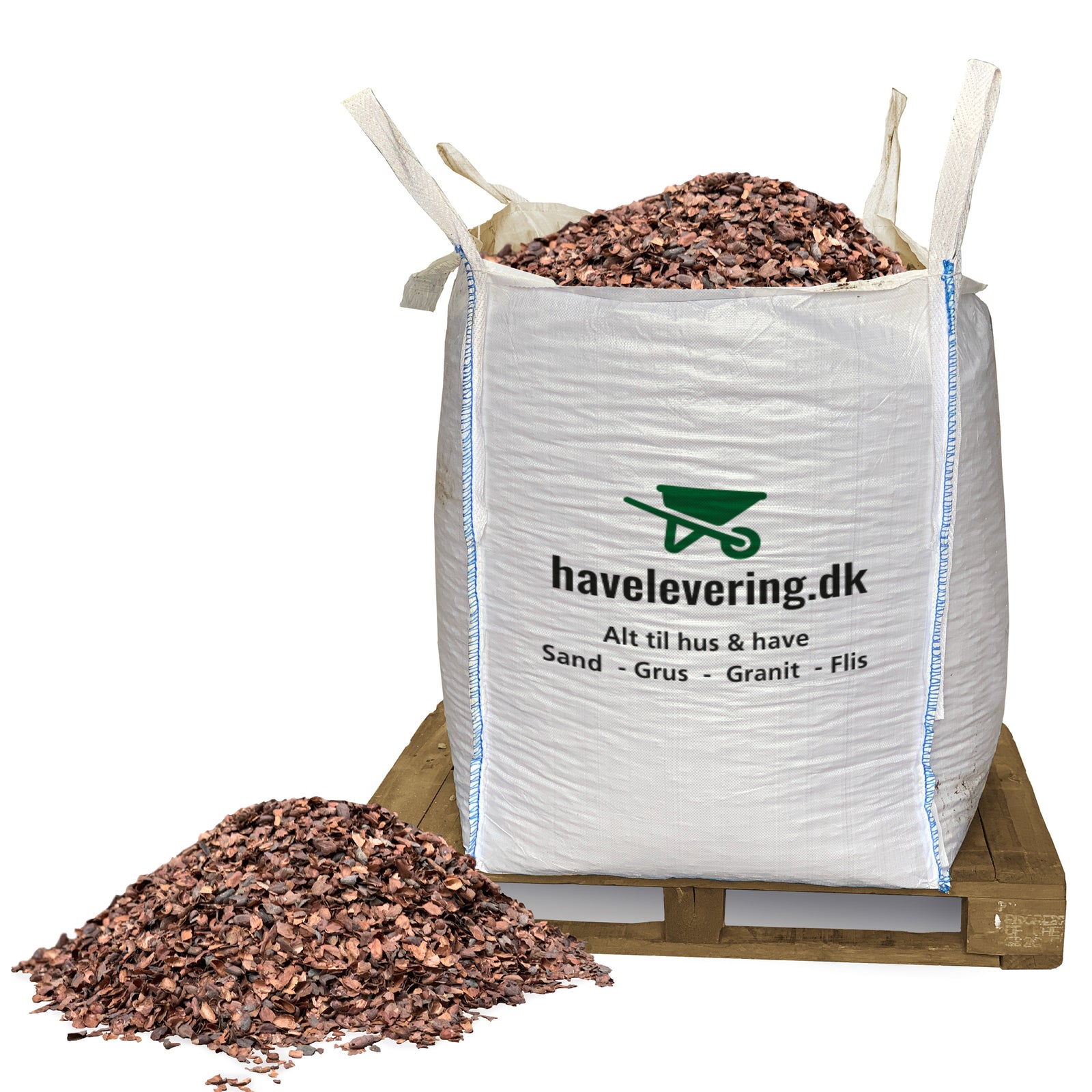 Produktbillede af Kakao-flis i bigbag Frit leveret i hele DK på tilbud i høj kvalitet