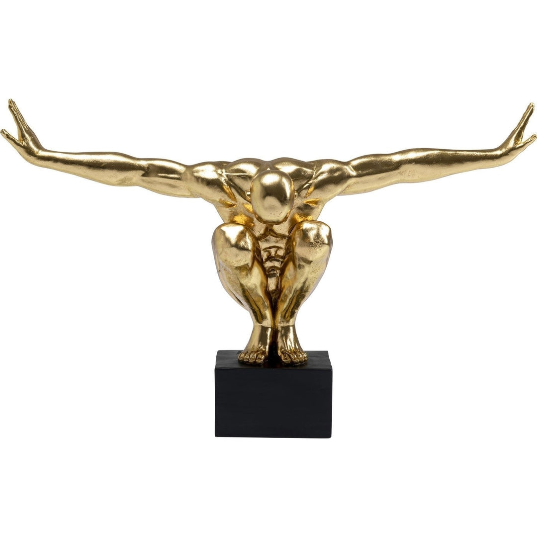 KARE DESIGN Athlete XL Gold figur guld/sort polyresin/marmor