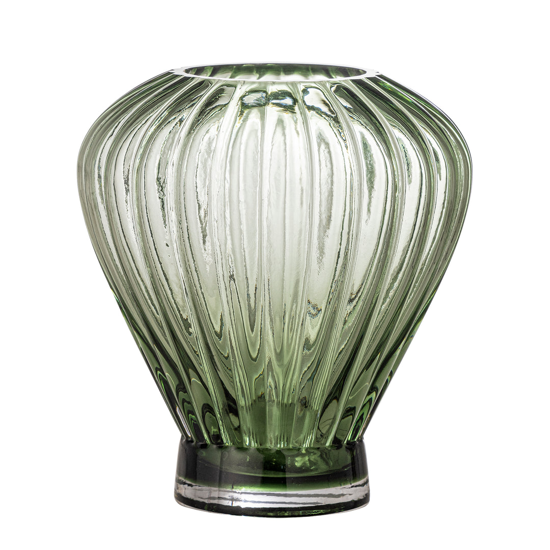 Produktbillede af CREATIVE COLLECTION Reeve vase grøn glas H:18 i premium kvalitet
