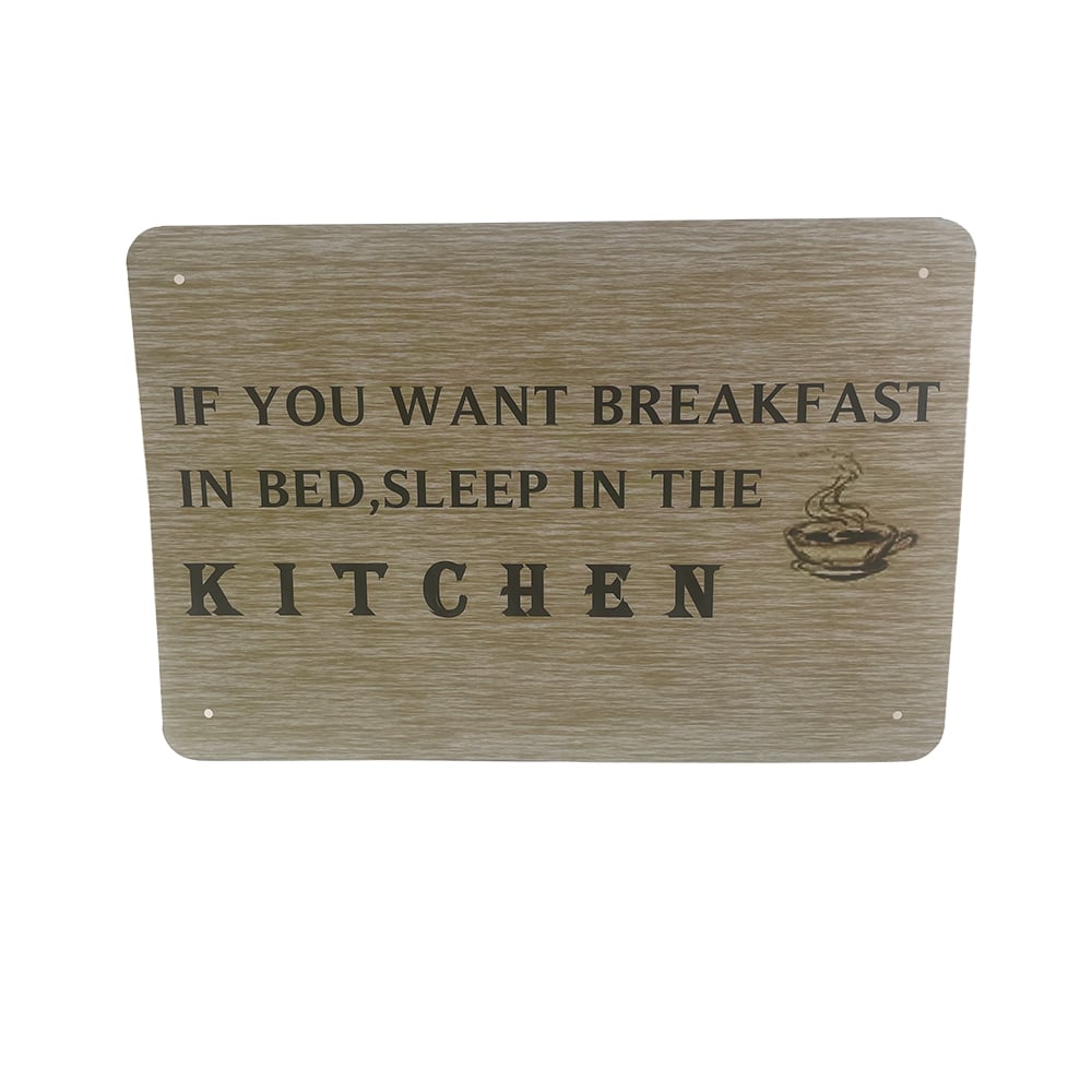 Produktbillede af Metalskilt If You Want Breakfast på tilbud