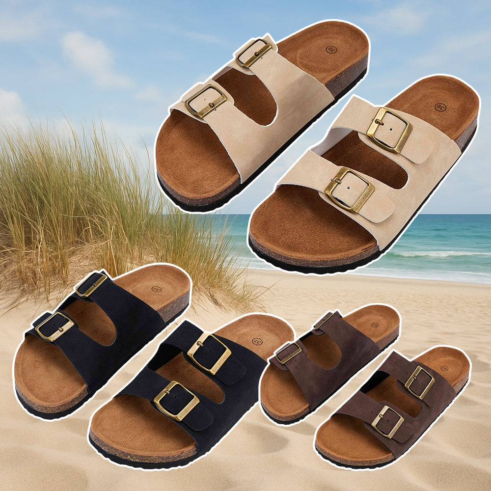 Produktbillede af Klassiske remsandaler sorte brune eller beige Beige / 44 på tilbud