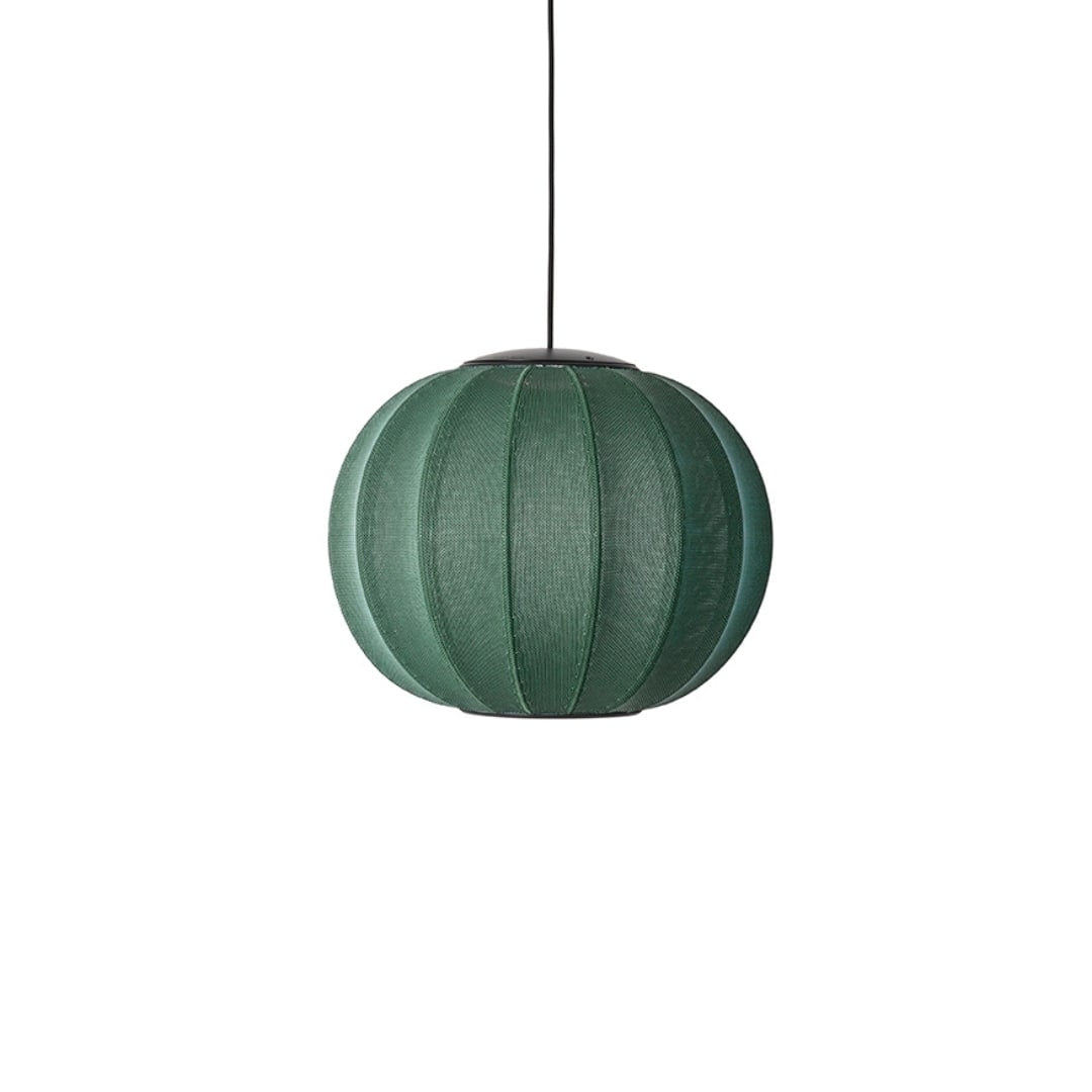 Knit-Wit 45 LED Round Pendel Tweed Green Made By Hand