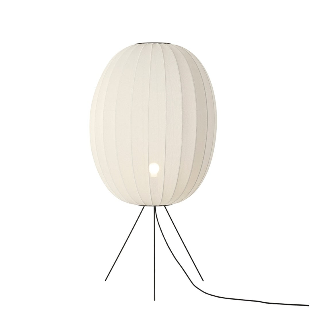 Produktbillede af Knit-Wit 65 High Oval Gulvlampe Medium Hvid Made by Hand i premium kvalitet