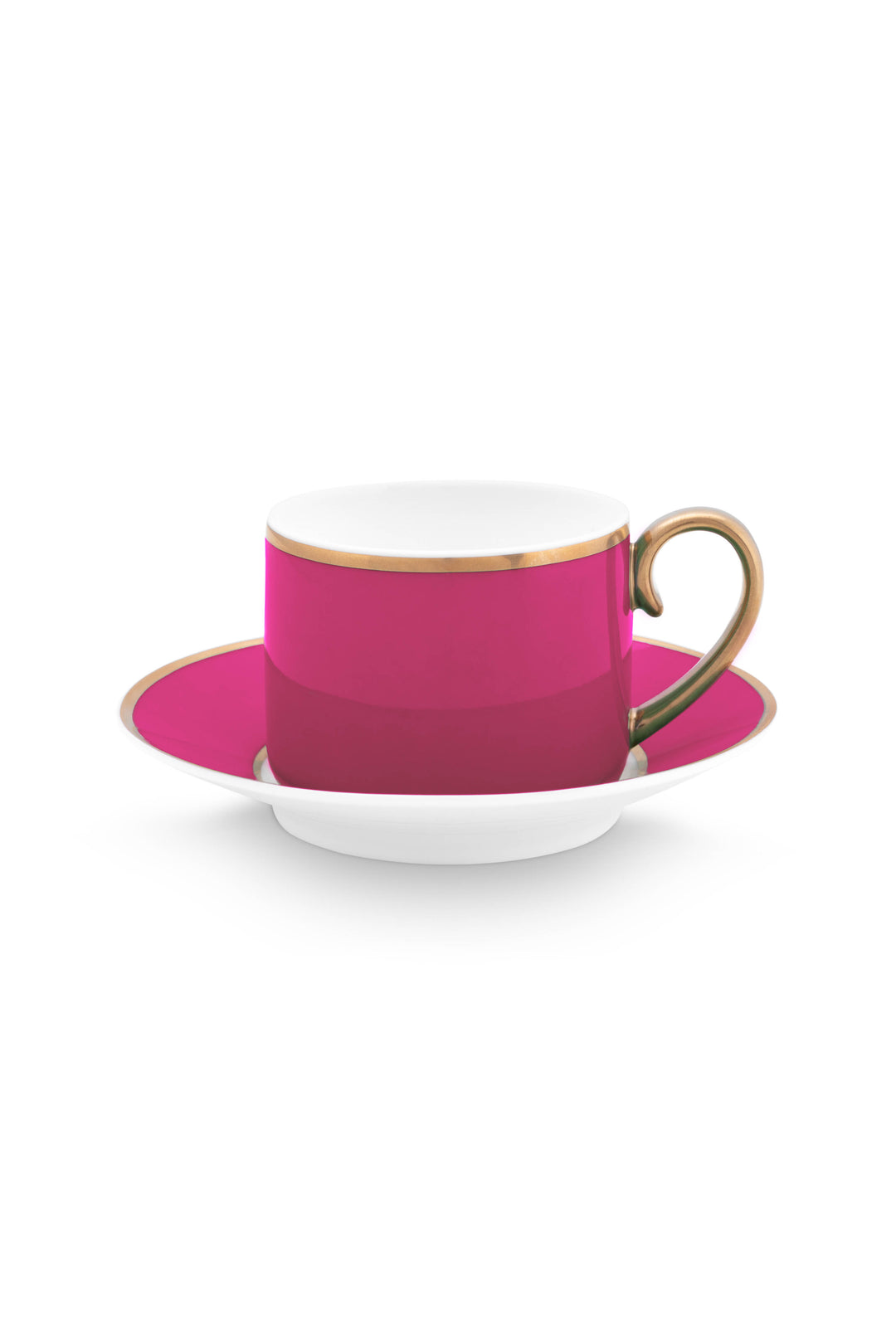 Produktbillede af Espresso Cup & Saucer Pip Chique Gold-Pink 120ml på tilbud i høj kvalitet