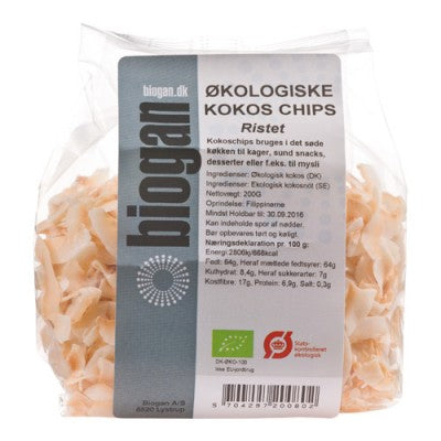 Produktbillede af Biogan Kokoschips Ristet Ø på tilbud