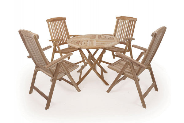 Produktbillede af Køln Granada Teak Havemøbelsæt Ø: 90 cm på tilbud i høj kvalitet