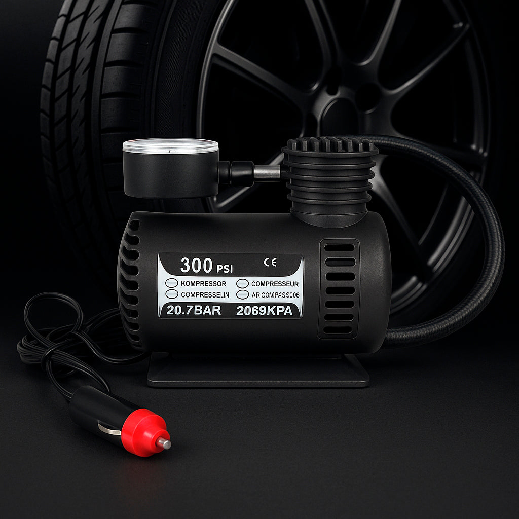 Produktbillede af Køb Kraftfuld 300 PSI (20,7 bar)12 volt kompressor perfekt til bil cykel bold mv. på tilbud