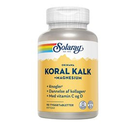 Produktbillede af Solaray KoralKalk med vit. C og D tyggetablet 90 tab. på tilbud