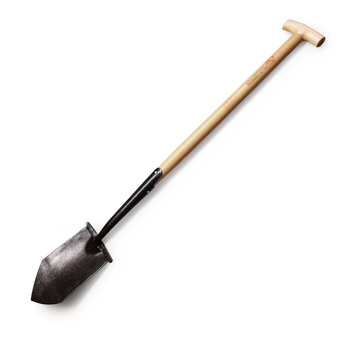 Produktbillede af Spids spade med trin og askeskaft 130 cm på tilbud i høj kvalitet